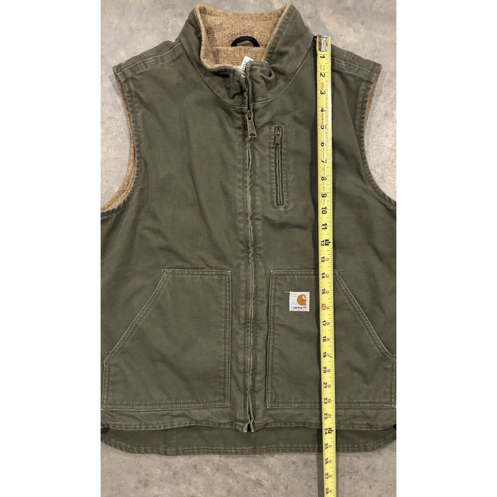 Carhartt Women’s Medium Sherpa Lined Vest WV001 LOV Olive Green Sandstone Canvas - Picture 4 of 6